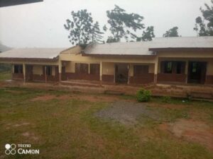 A rainstorm damages classrooms at Adinkrakrom M/A Basic School